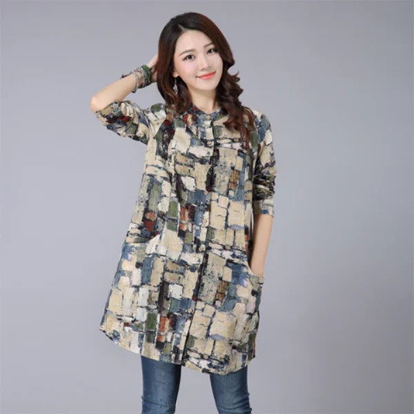 Blouse Cardigan Wanita Kimono Long Tunic Shirt